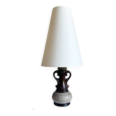 Lampe de table en céramique Fat Lava faite à la main, vintage, style mid-century moderne, allemande.