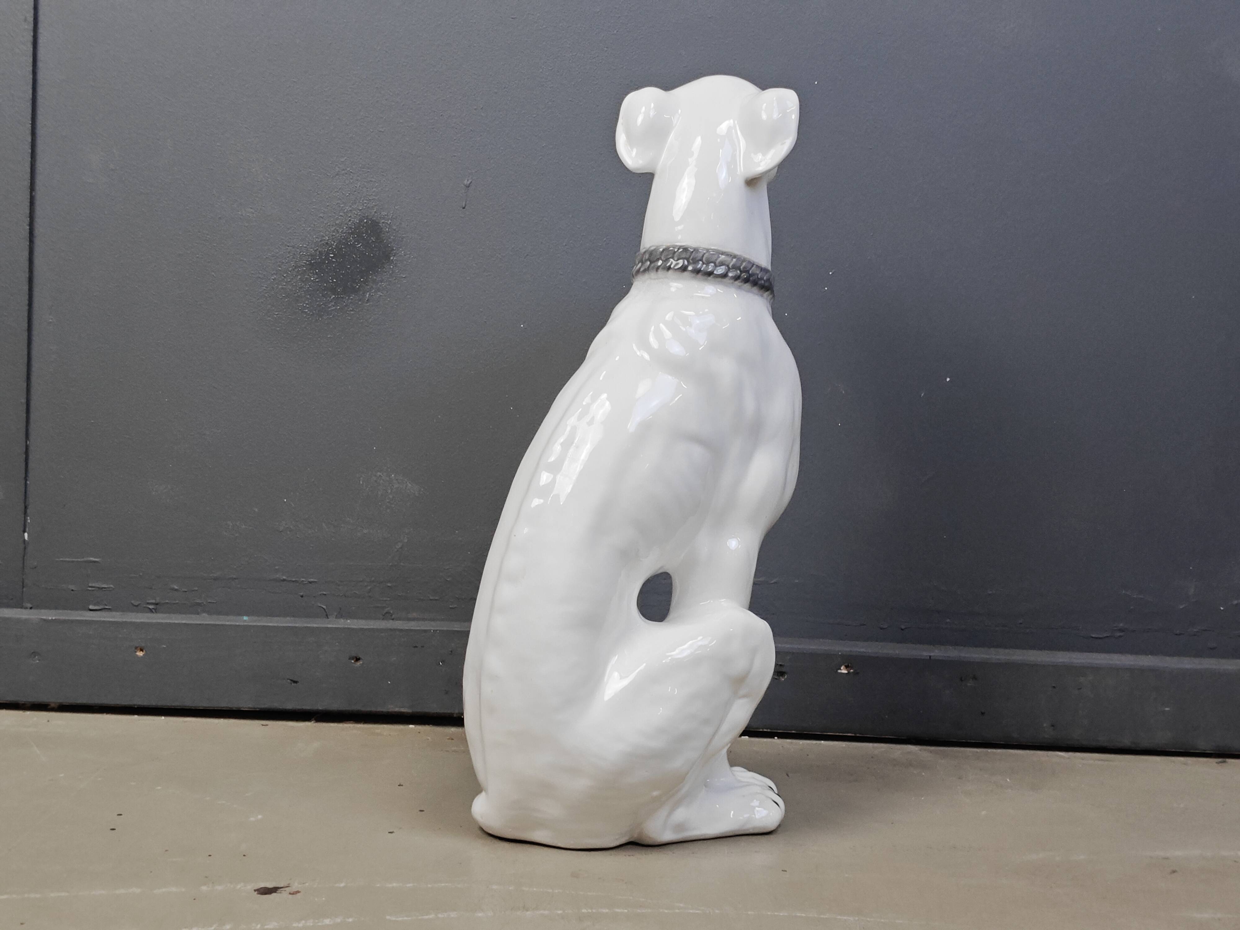 Sculpture de lévrier en céramique vintage, années 1960 - Italie