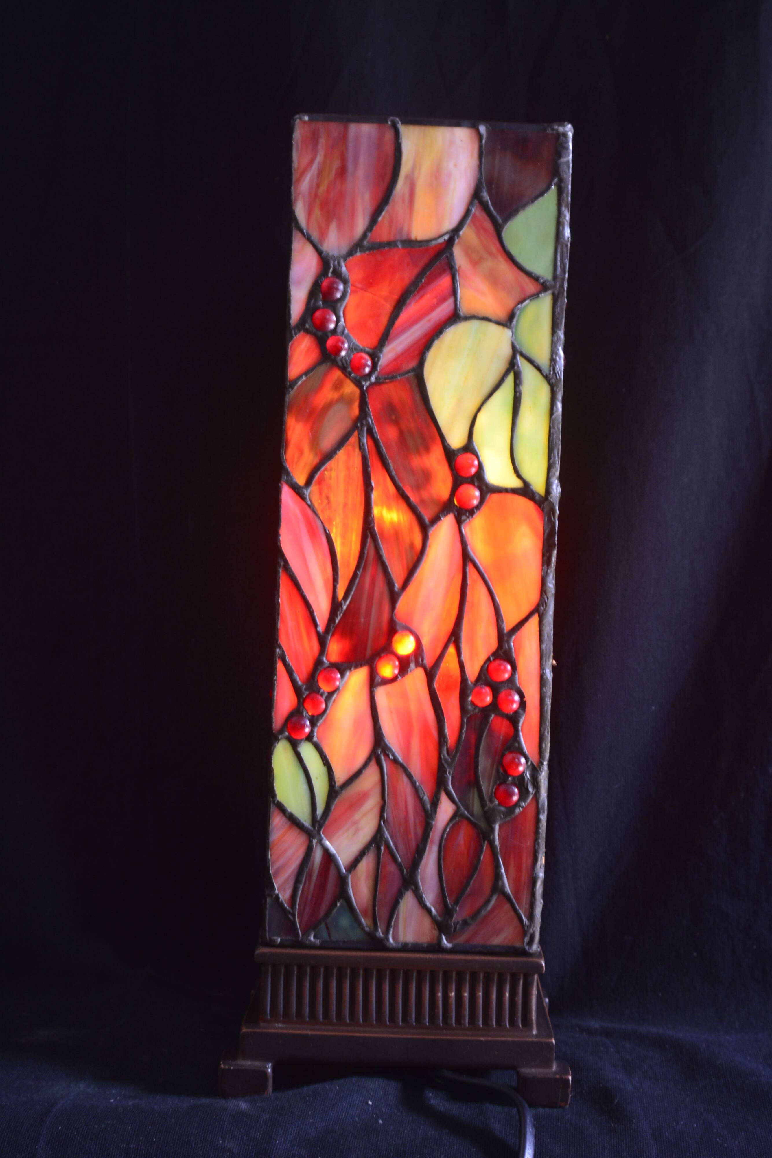 Stained glass lamp in the style of Tiffany