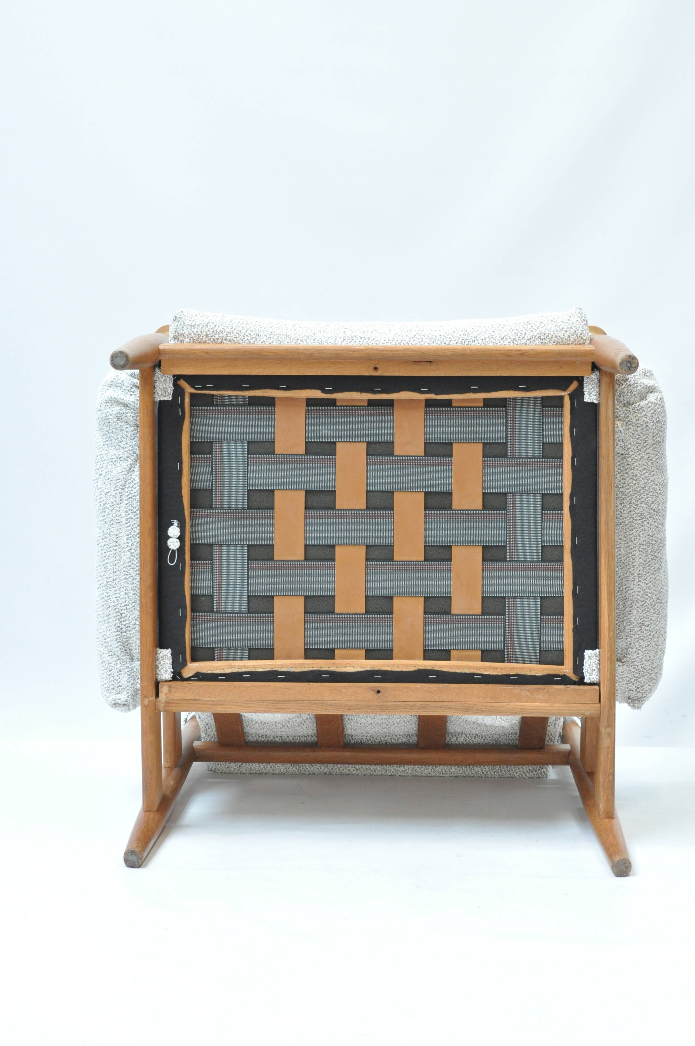 Scandinavian Lounge Armchair by Eric Merthen, 1960s – Reupholstered in Whit