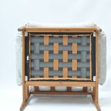 Scandinavian Lounge Armchair by Eric Merthen, 1960s – Reupholstered in Whit