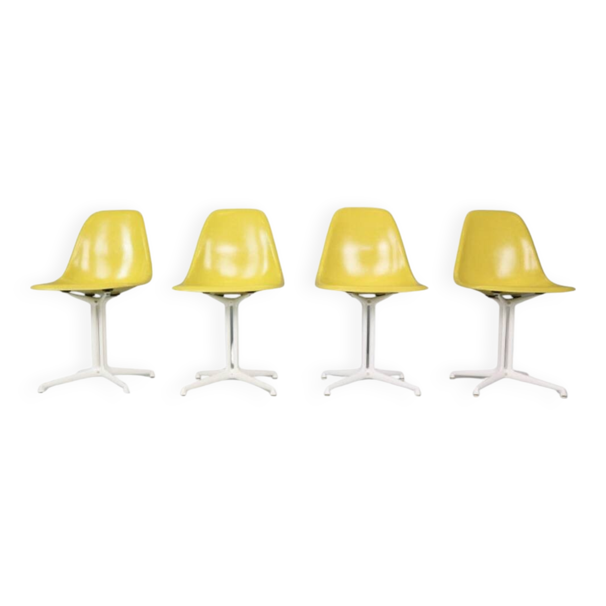 Charles & Ray Eames Set of 4 Yellow "La Fonda" Chairs for Herman Miller, 1960