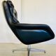 Vintage Danish swivel chair in black leather by Bramin