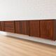 Buffet mural flottant en palissandre Poul Cadovius par CADO, années 1960.