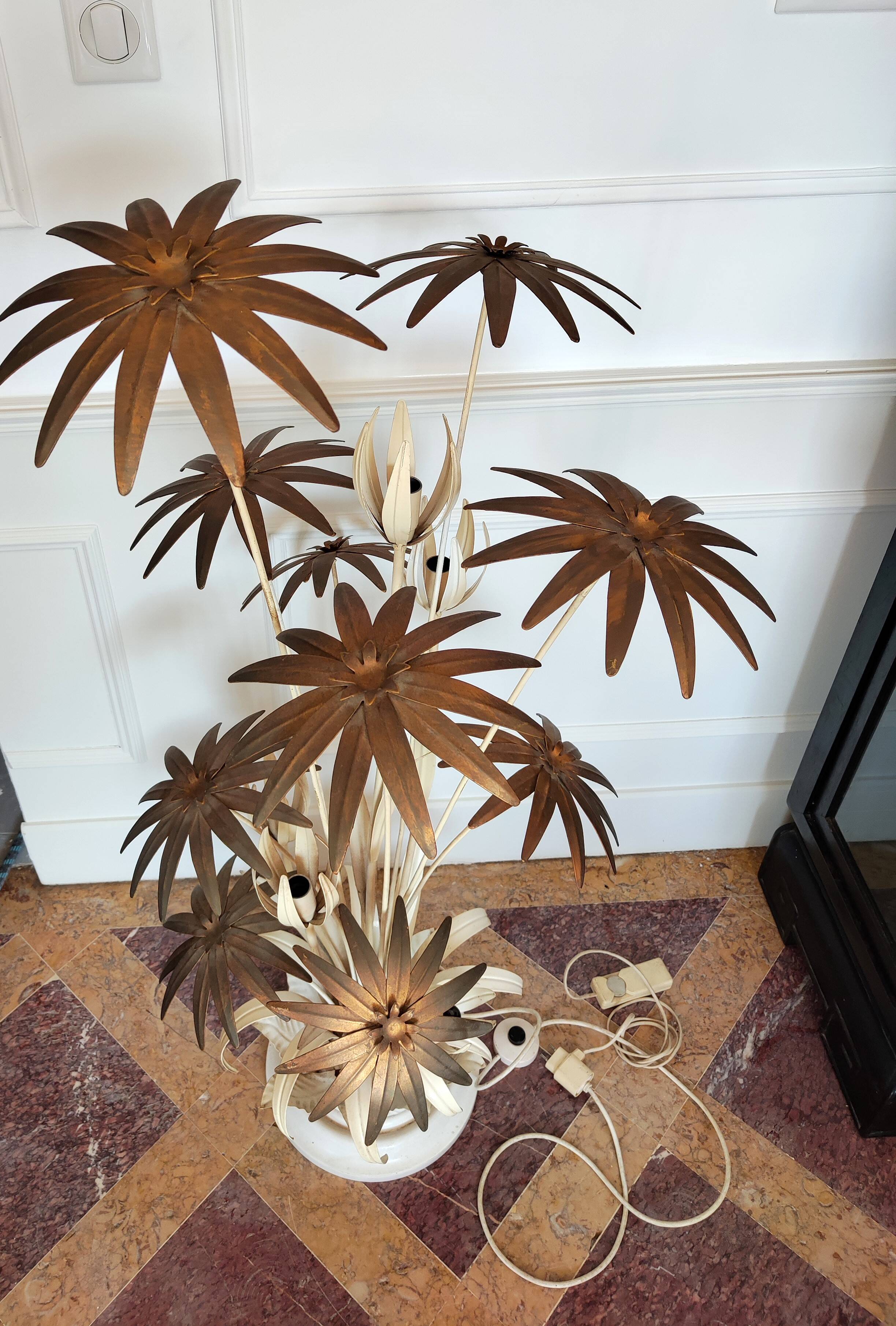 Vintage flower floor lamp by Hans Kogl 1970s