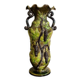Vintage Italian ceramic vase with floral decoration, 1920s.
