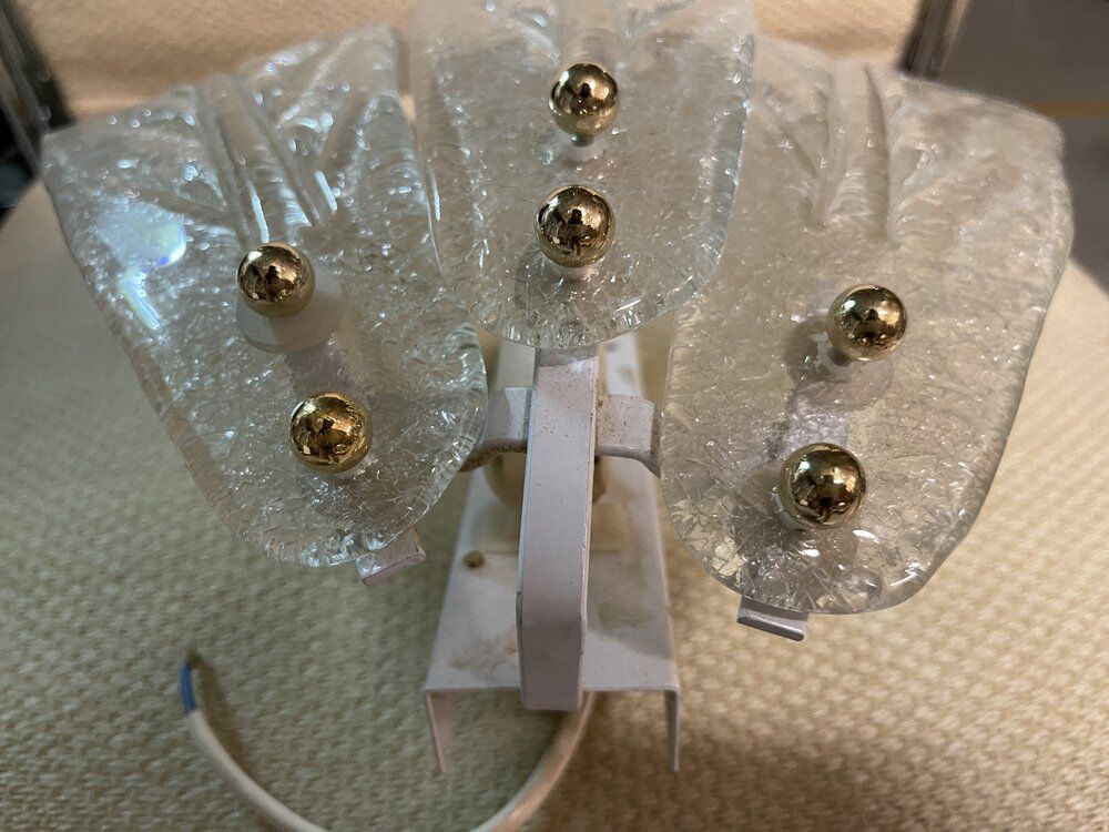 Murano glass leaf sconces, set of 2