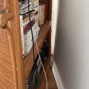 Vintage bar cabinet in rattan and woven cane – 1970s