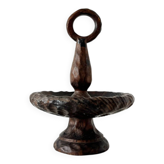 Brutalist wooden fruit bowl 1950