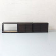 Enfilade 3 modules, bois d'iroko massif