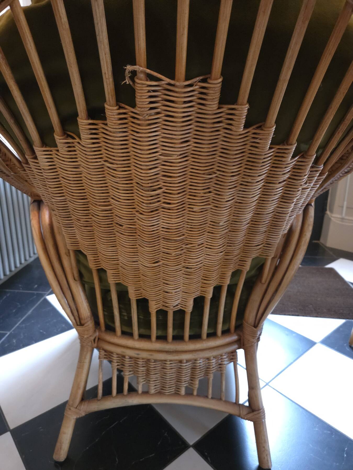 Paire de fauteuils en rotin, osier et bambou tressé, 1970