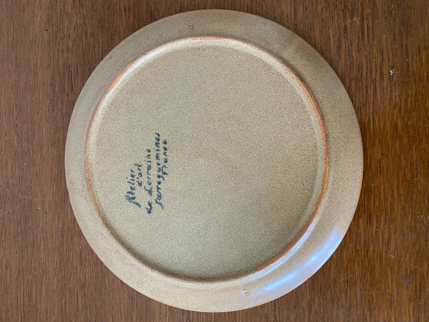 Set of 6 old sarreguemines plates beige ceramic flower decor