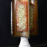 Brutalist design lamp in ceramic and metal - Accolay