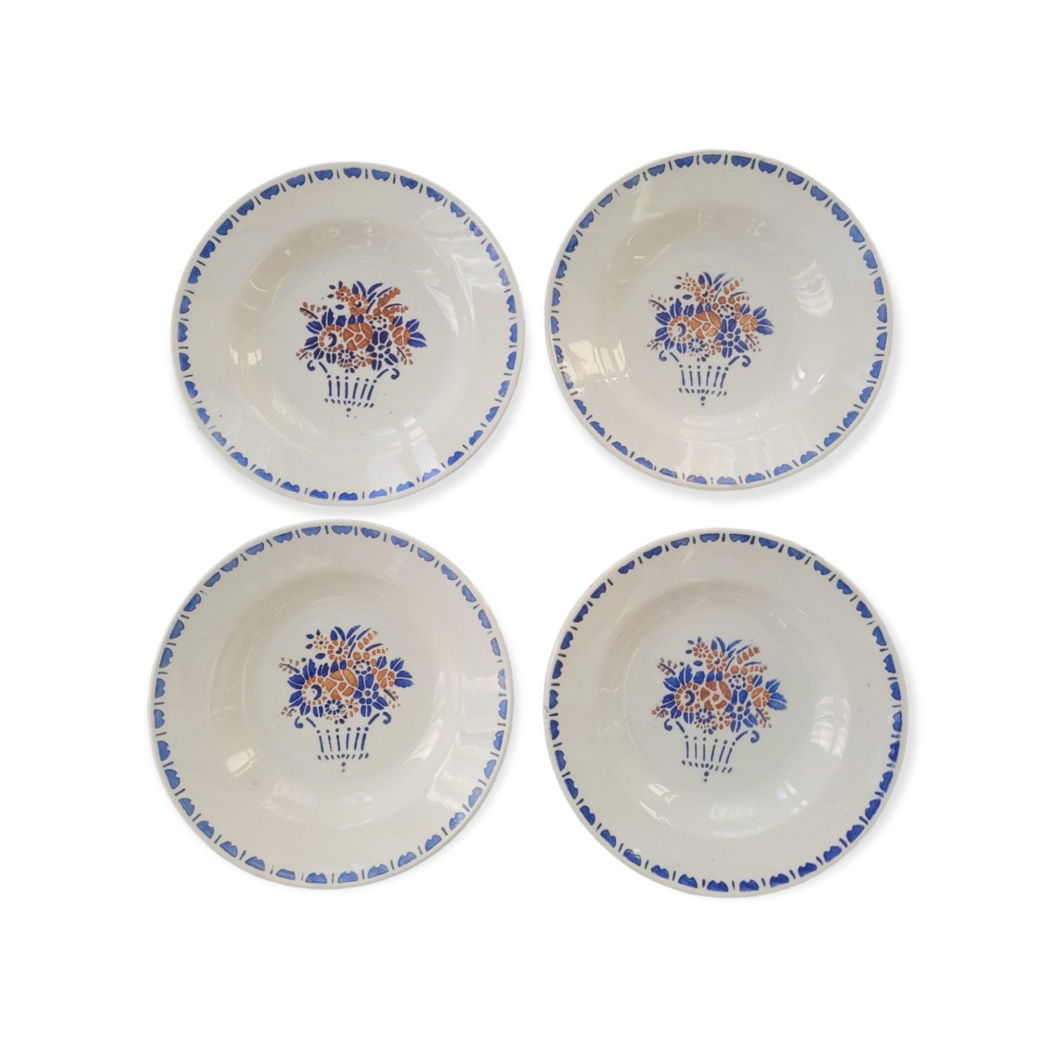 4 Digoin hollow plates Flower basket