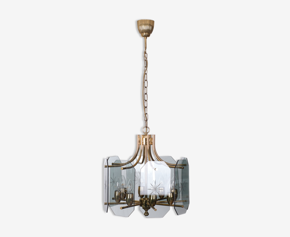 Lustre en verre Josef Brumberg, 1970s Allemagne
