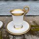 Two Limoges Porcelain Cups, White & Gold