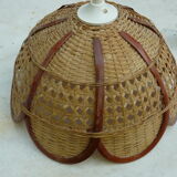 Flower wicker hanging lamp 1970
