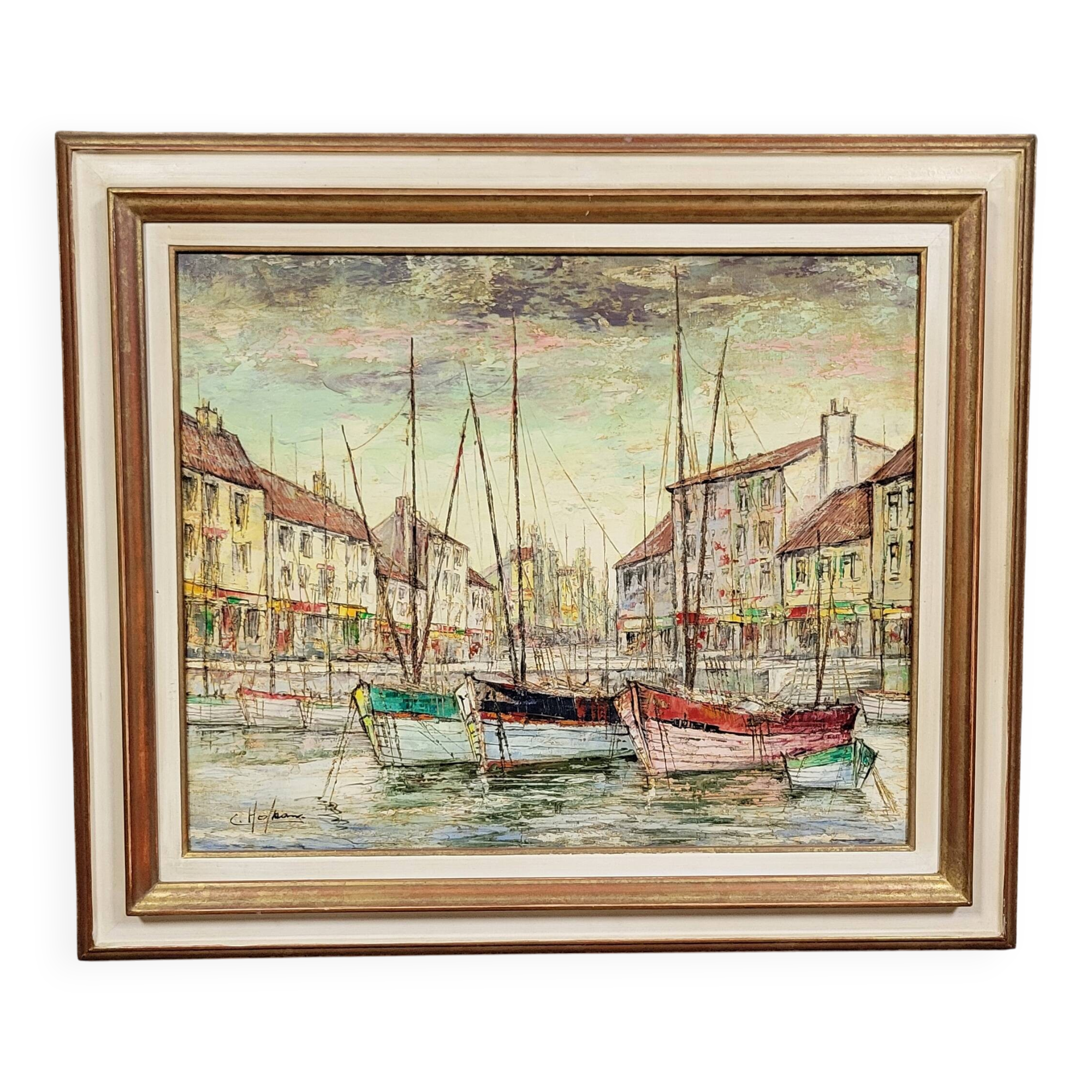 Tableau huile sur toile époque Art Déco vers 1920