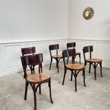 6 chaises bistrot Baumann "Etienne" 1950