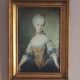 Cadre doré à l'or fin, portrait tissu Marie Josephe d'Autriche, (13 cm x 18 cm)