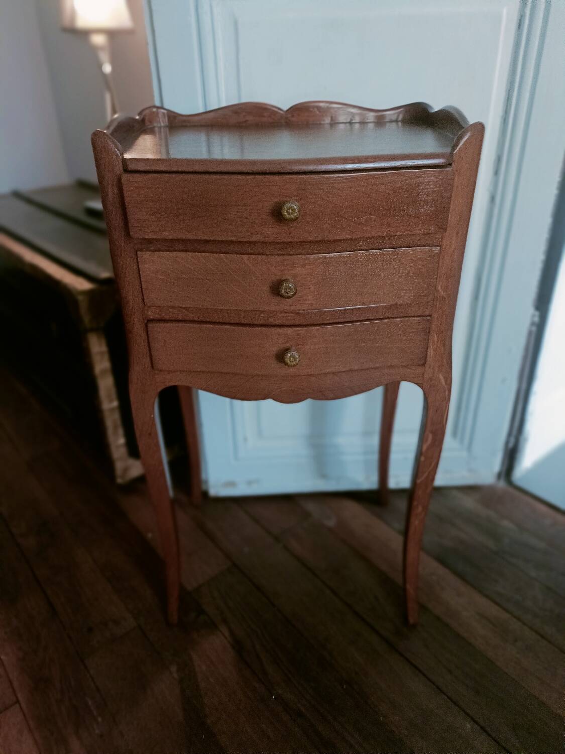 Vintage bedside table with 3 drawers