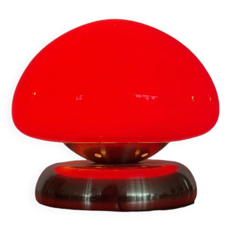 Lampe champignon en opaline rouge