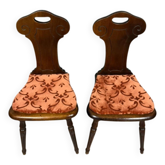 Pair of Lorraine chairs in solid oak