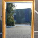 Gold beveled rectangular mirror 126x80cm