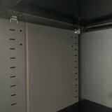 Desk cabinet and wood-style slats