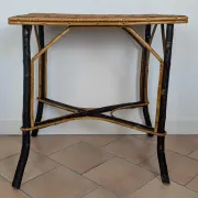 Wood and rattan table 1920
