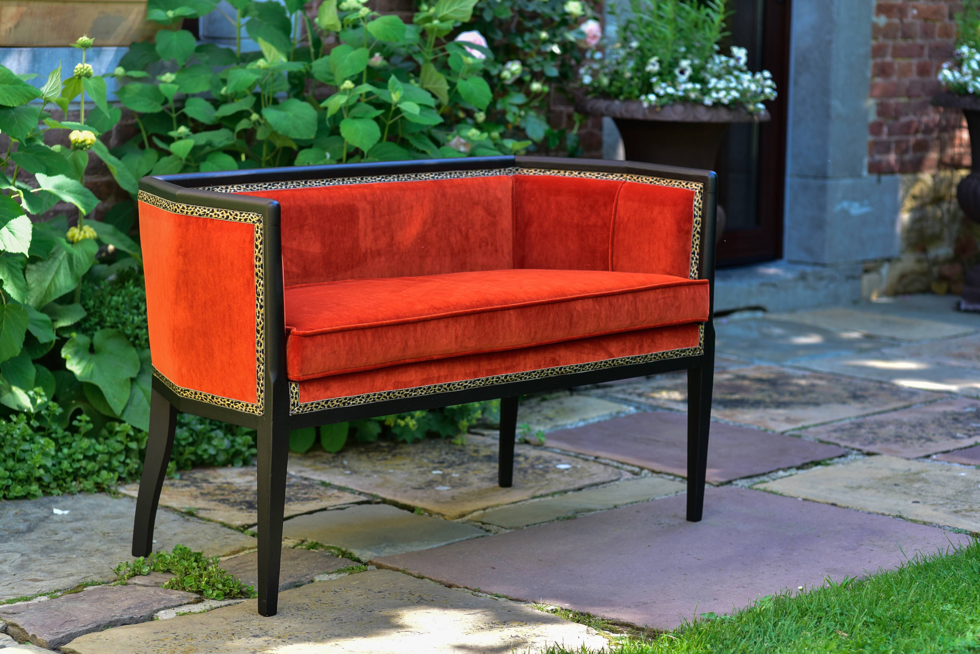 Orange art-deco sofa