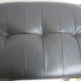 Ottoman Unico in chocolate colored leather