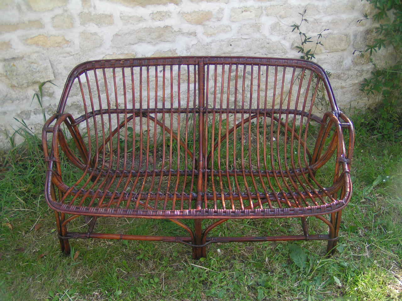 Rattan bench