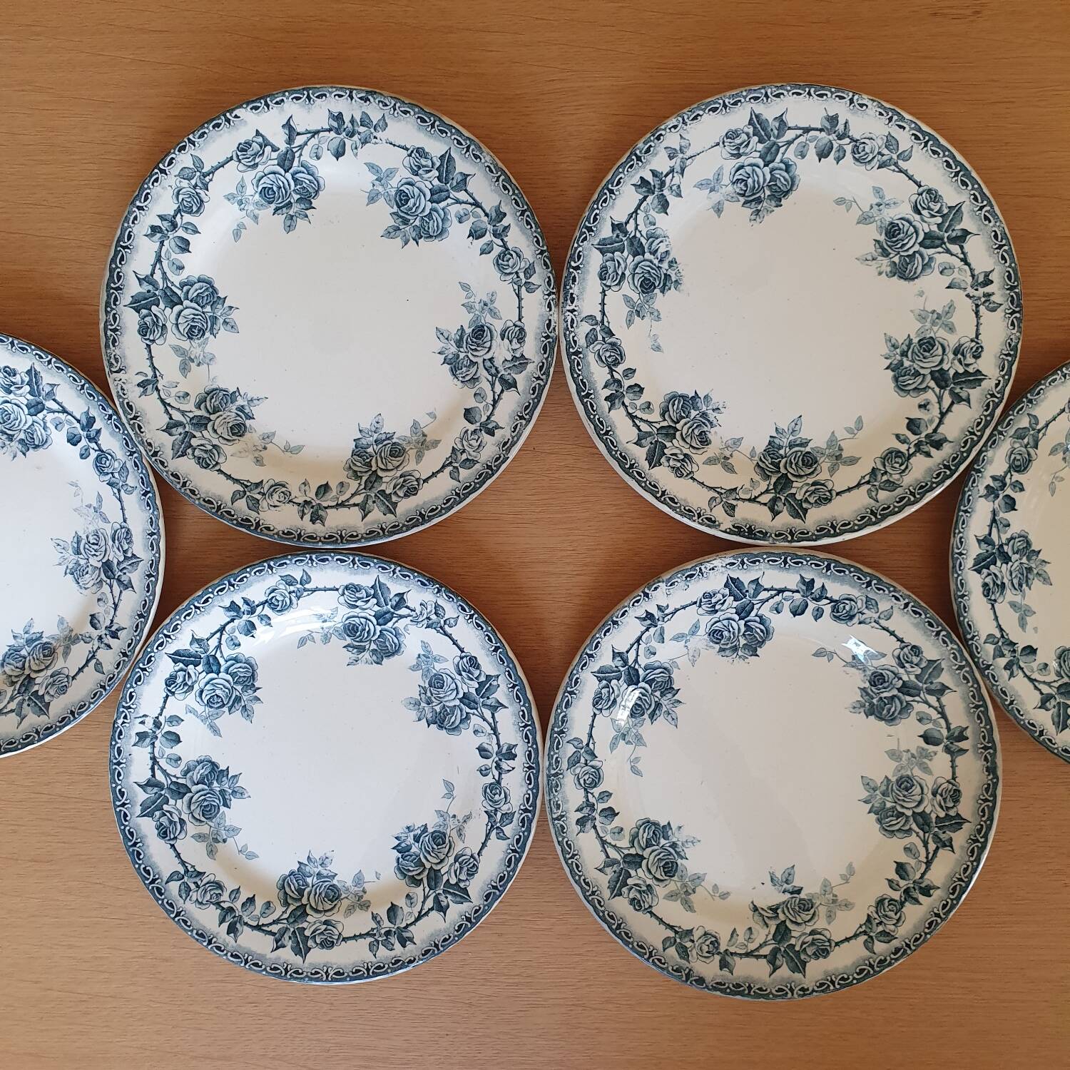 6 Terre de fer dessert plates