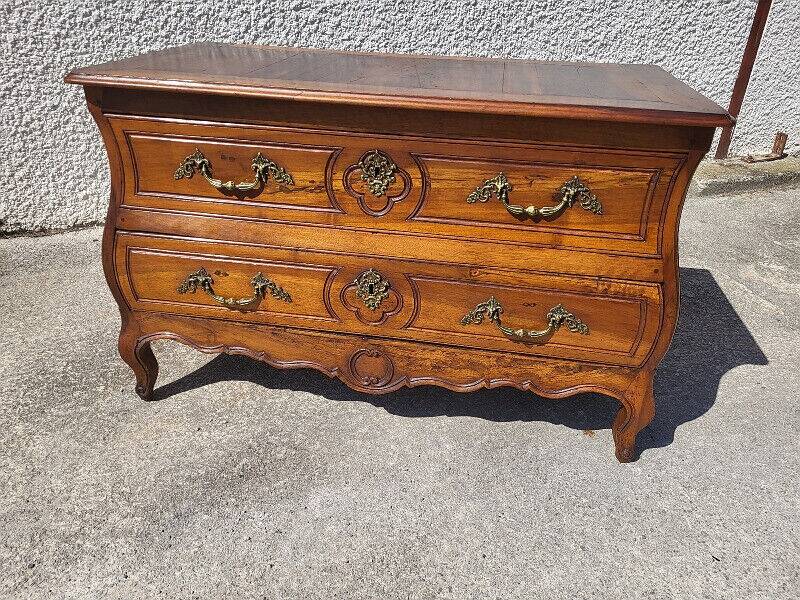 Louis xv tombeau chest of drawers in walnut 2 drawers from the 18th century