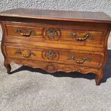 Louis xv tombeau chest of drawers in walnut 2 drawers from the 18th century