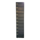 Industrial furniture with 10 metal flaps.