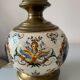 Old faience lamp of Gien Renaissance decoration 1876