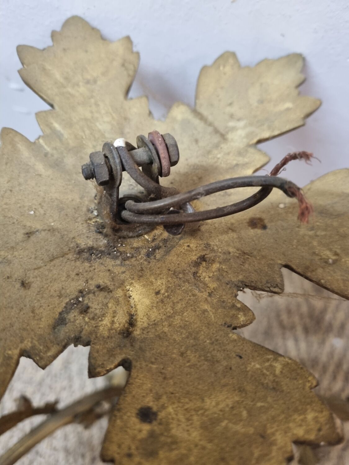 Bronze chandelier art deco 3 tulips