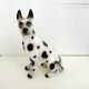 Large black and white ceramic dog (H 46 cm)