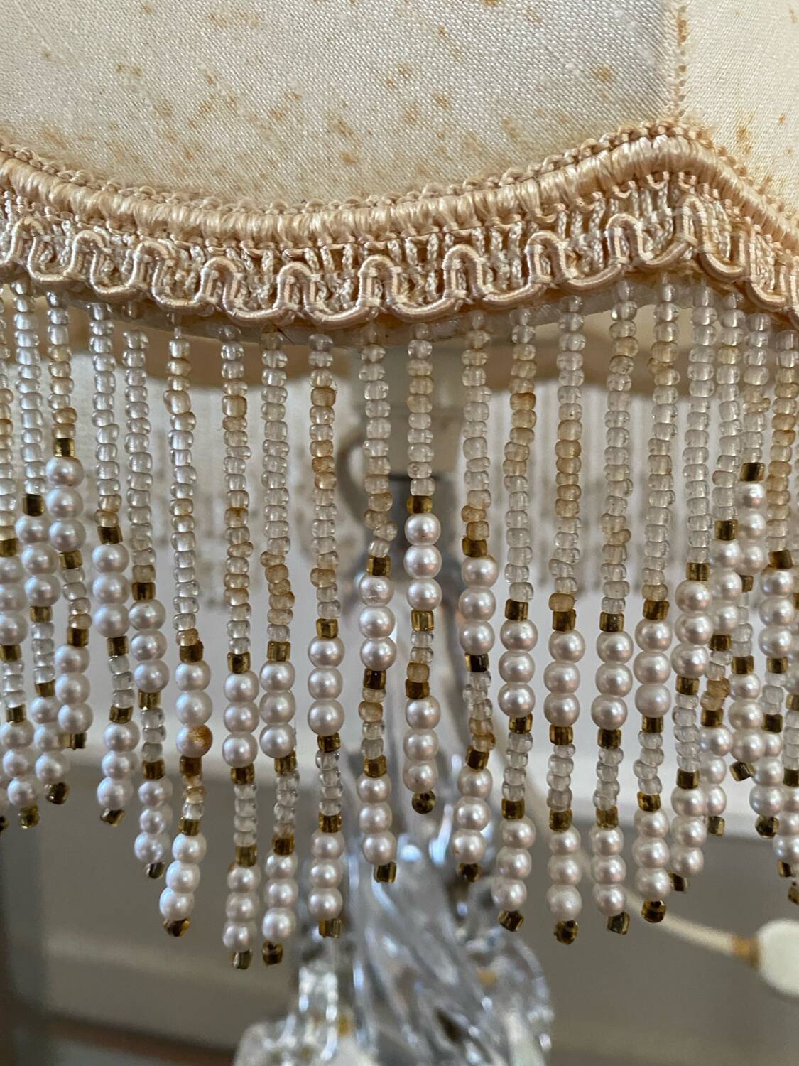 Antique Baccarat Crystal Twisted Bedside Lamp