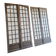 Two pairs of solid oak doors with small panes.