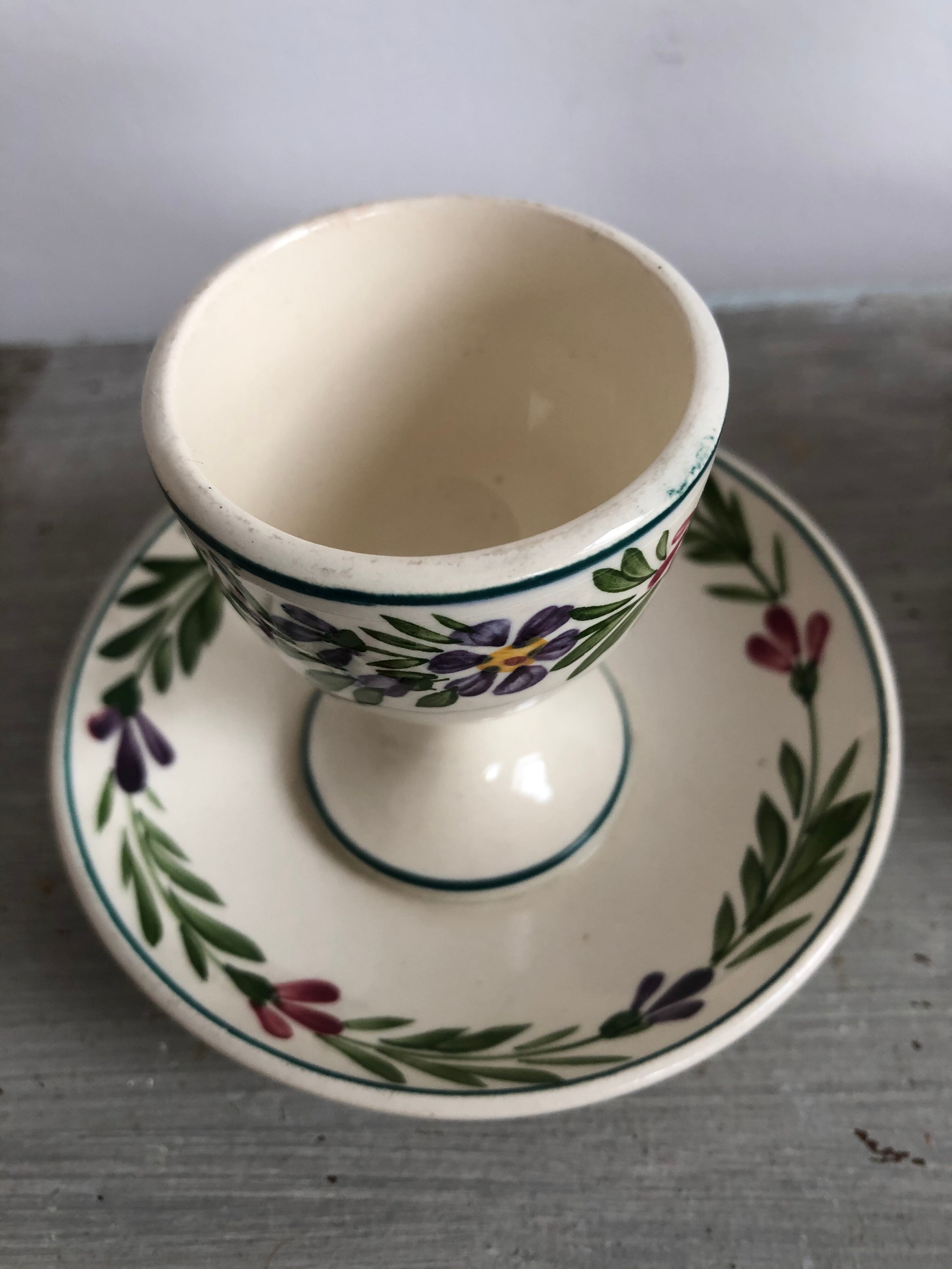 Set de 2 coquetiers vintage modèle Rusticana Sarreguemines