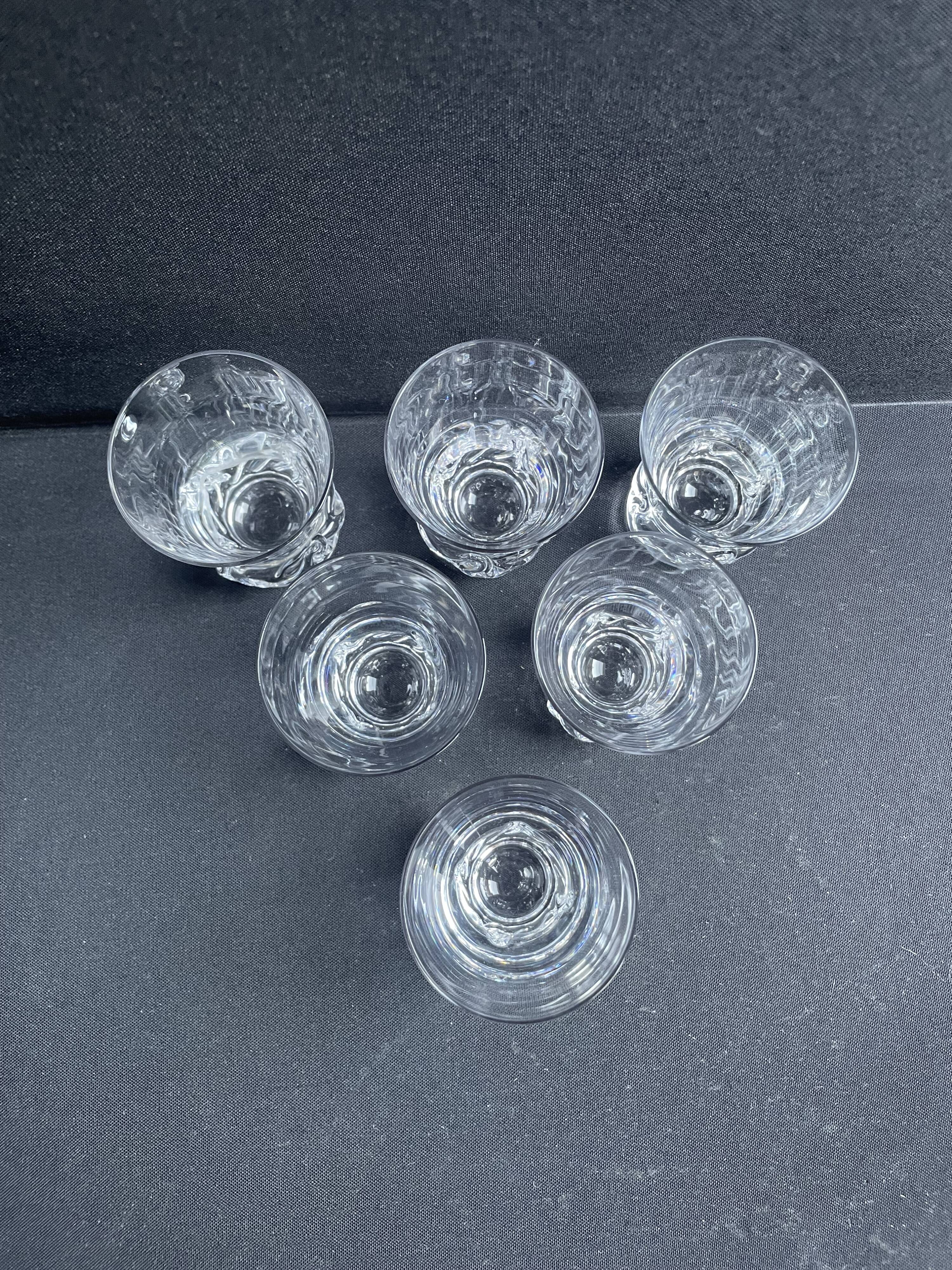 6 Daum Sorcy signed wine glasses