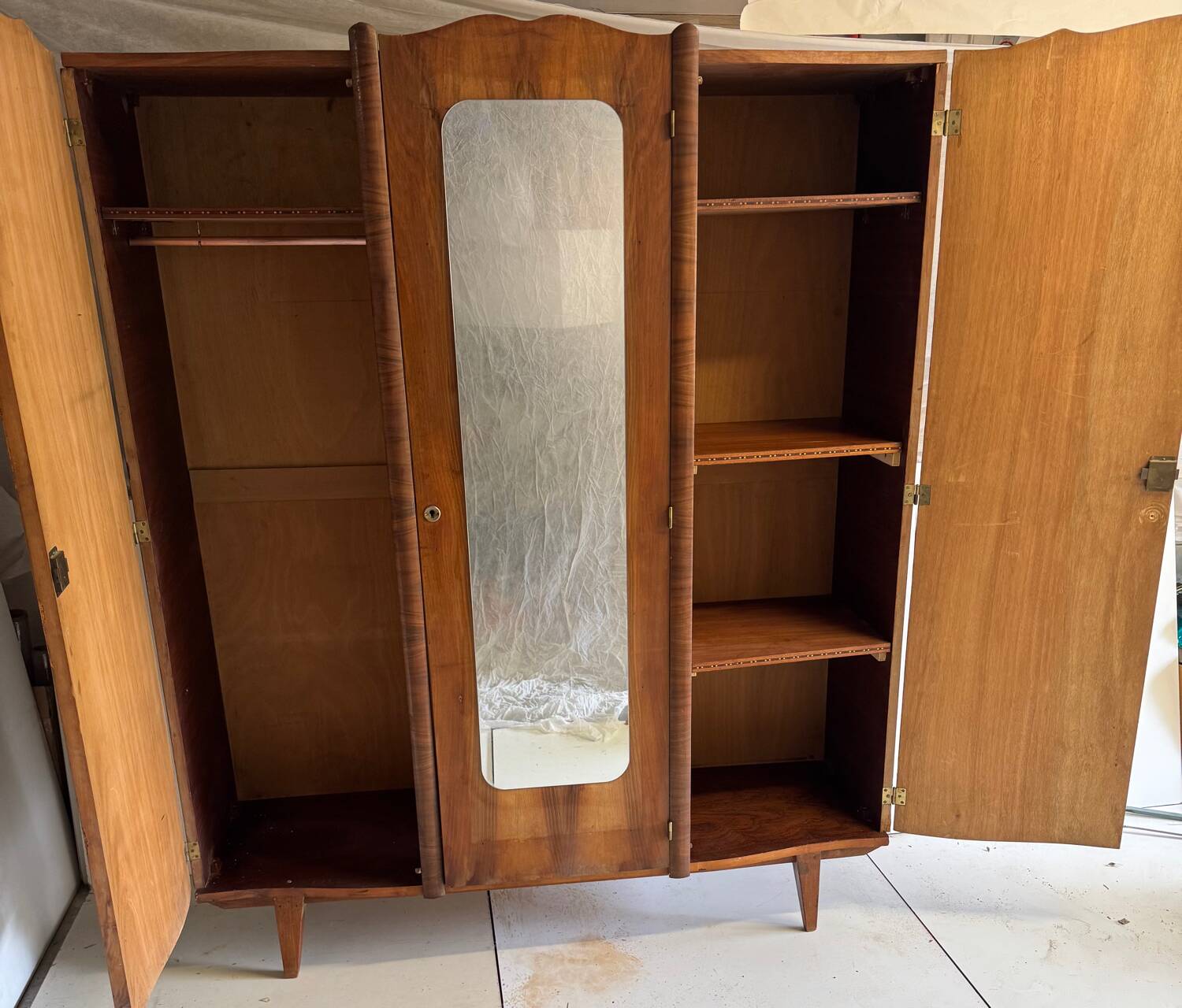 Vintage wardrobe with compass feet