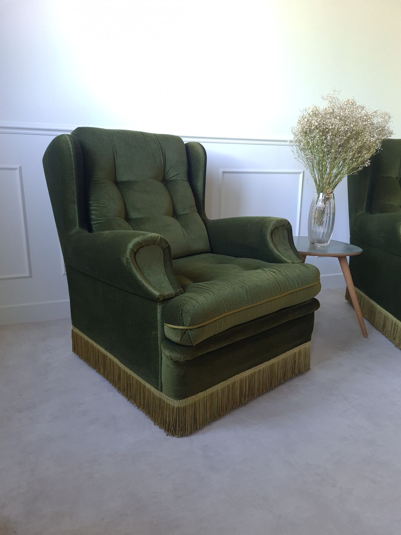 Paire de fauteuils à franges