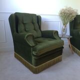 Pair of fringed armchairs