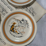 Lot de 8 assiettes comptines en terre de fer Choisy le Roi