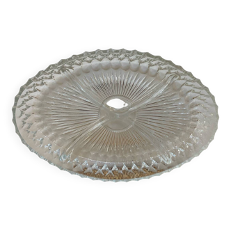 Vintage oval glass cut serving platter