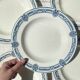 5 Deep plates in blue ironstone Salins, Arbois Ennege model